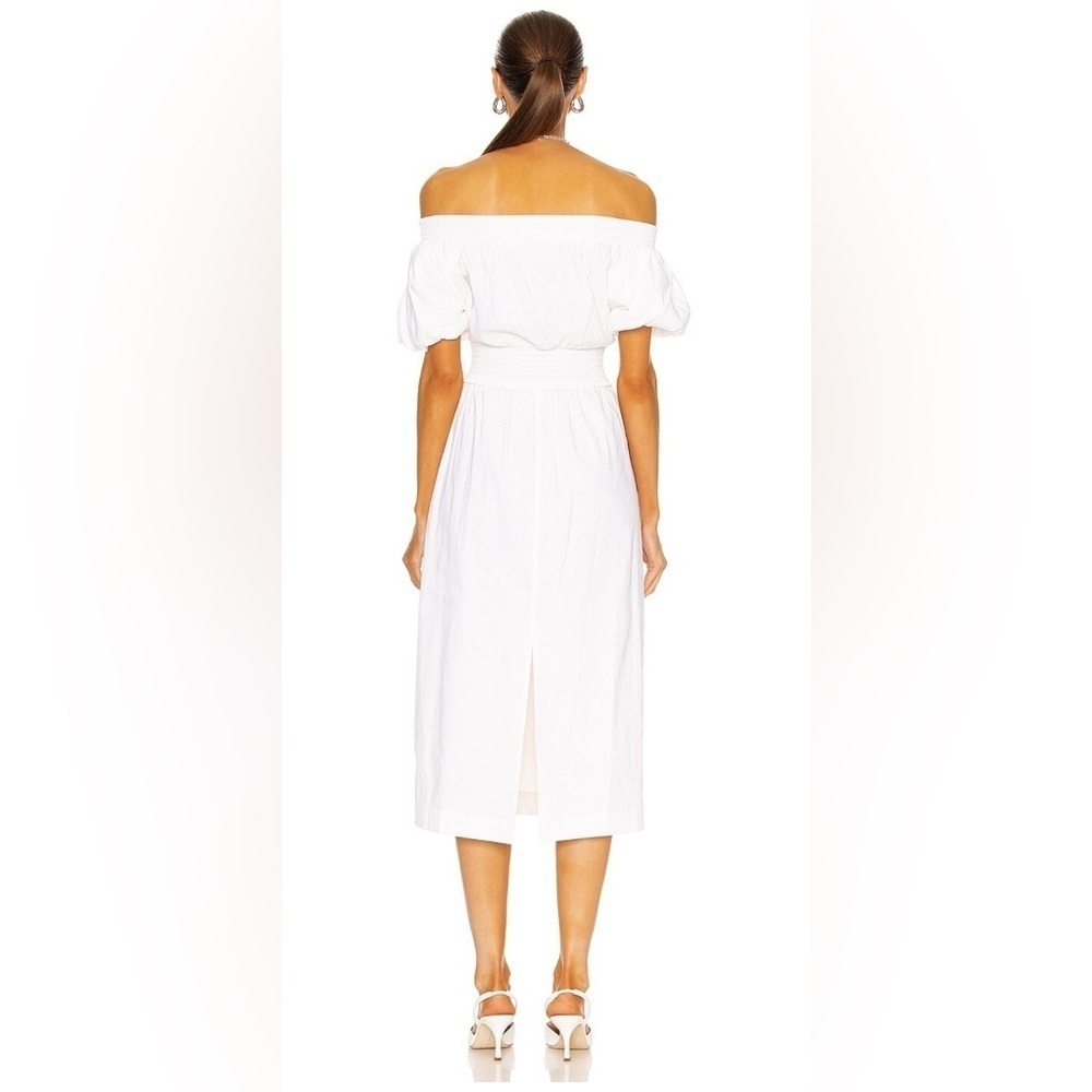 A.L.C. Adena White Off Shoulder Midi Dress Puff Sleeve Size 2 NWT - Picture 2 of 10